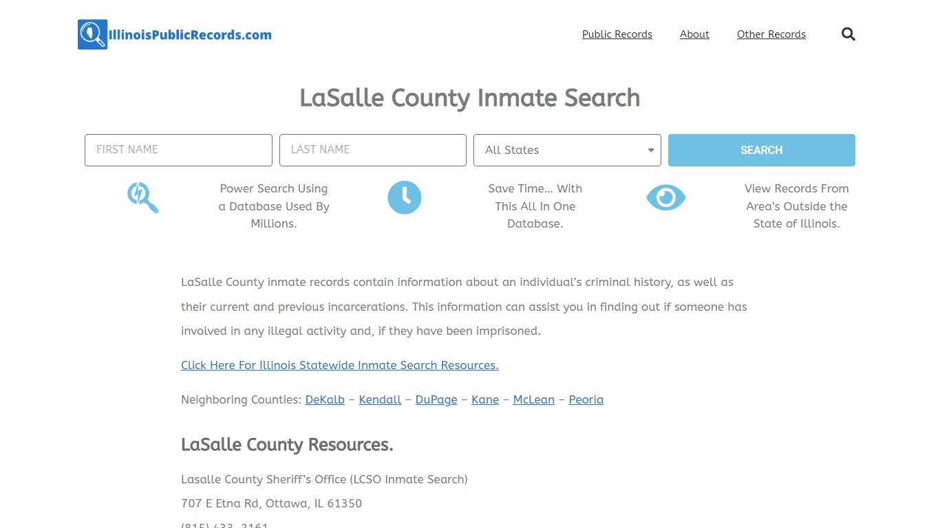 LaSalle County Inmate Search - LCSO IL Current & Past Jail Records
